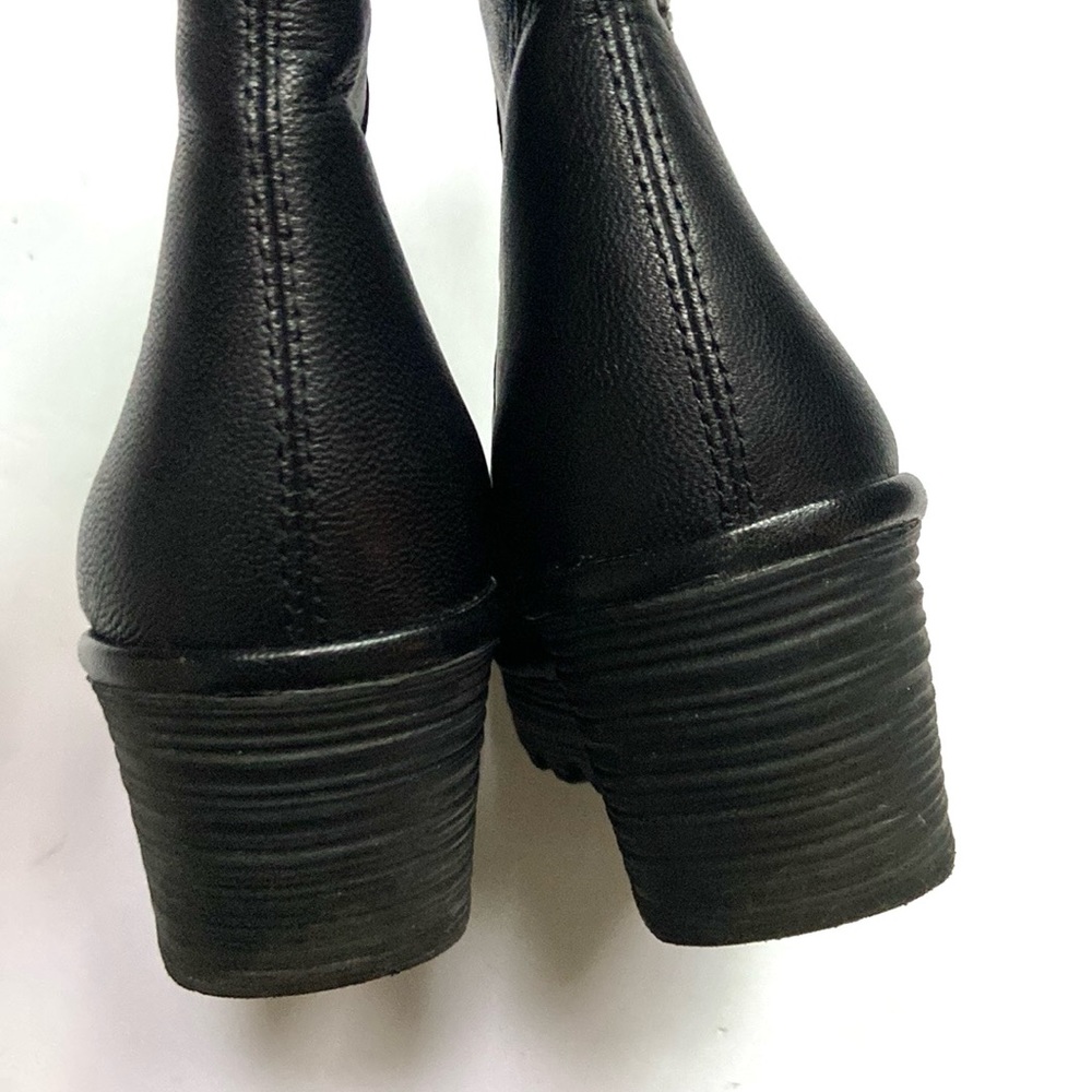 FLY London Yex Leather Fold-over Wedge  Boots - Picture 14 of 16